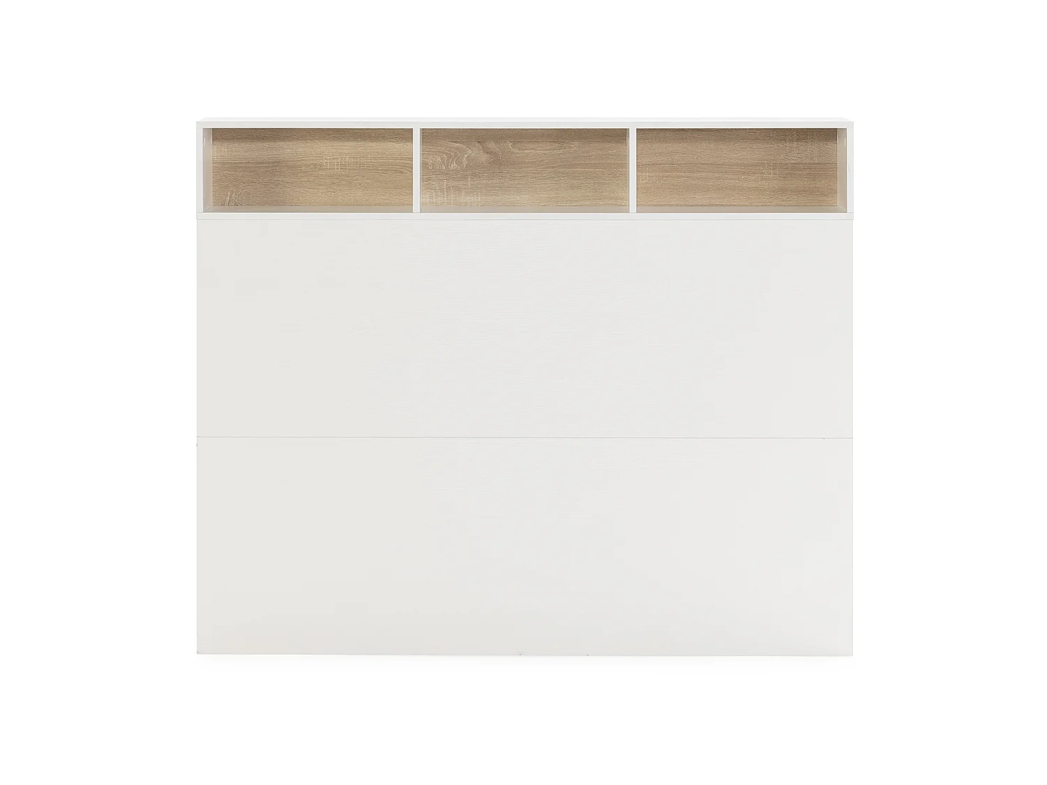 Tête de lit Zeus 145 cm blanc, 2 portes 9 trous