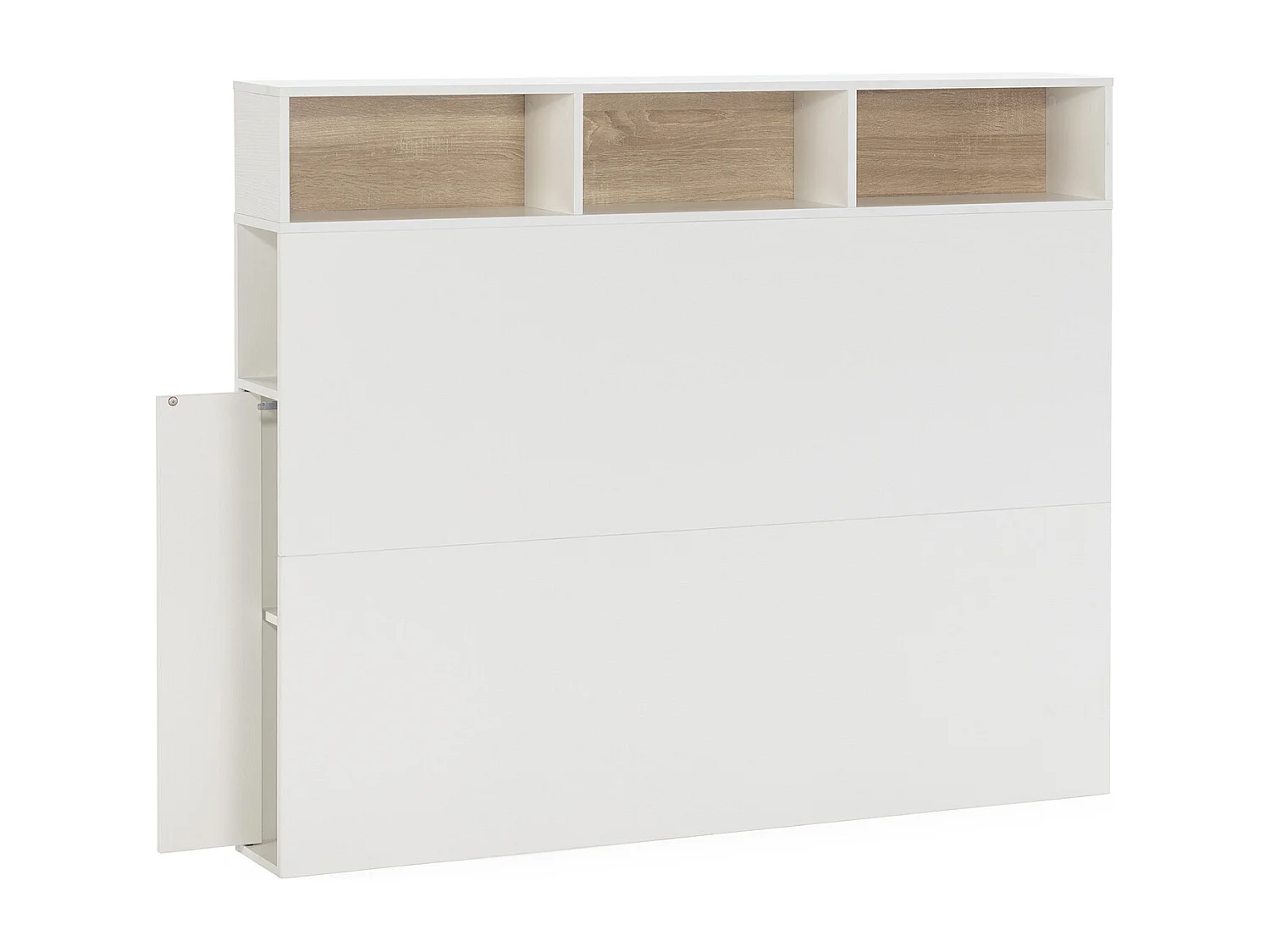 Tête de lit Zeus 145 cm blanc, 2 portes 9 trous