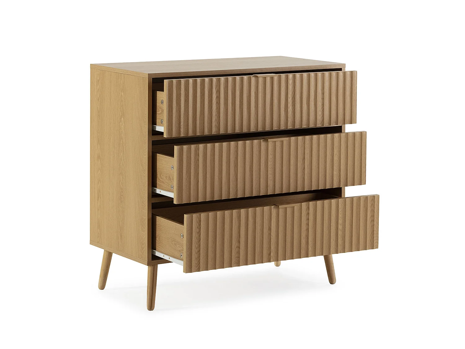 Kommode Kalma 4 Schubladen Schwarz/Eichenfarbe