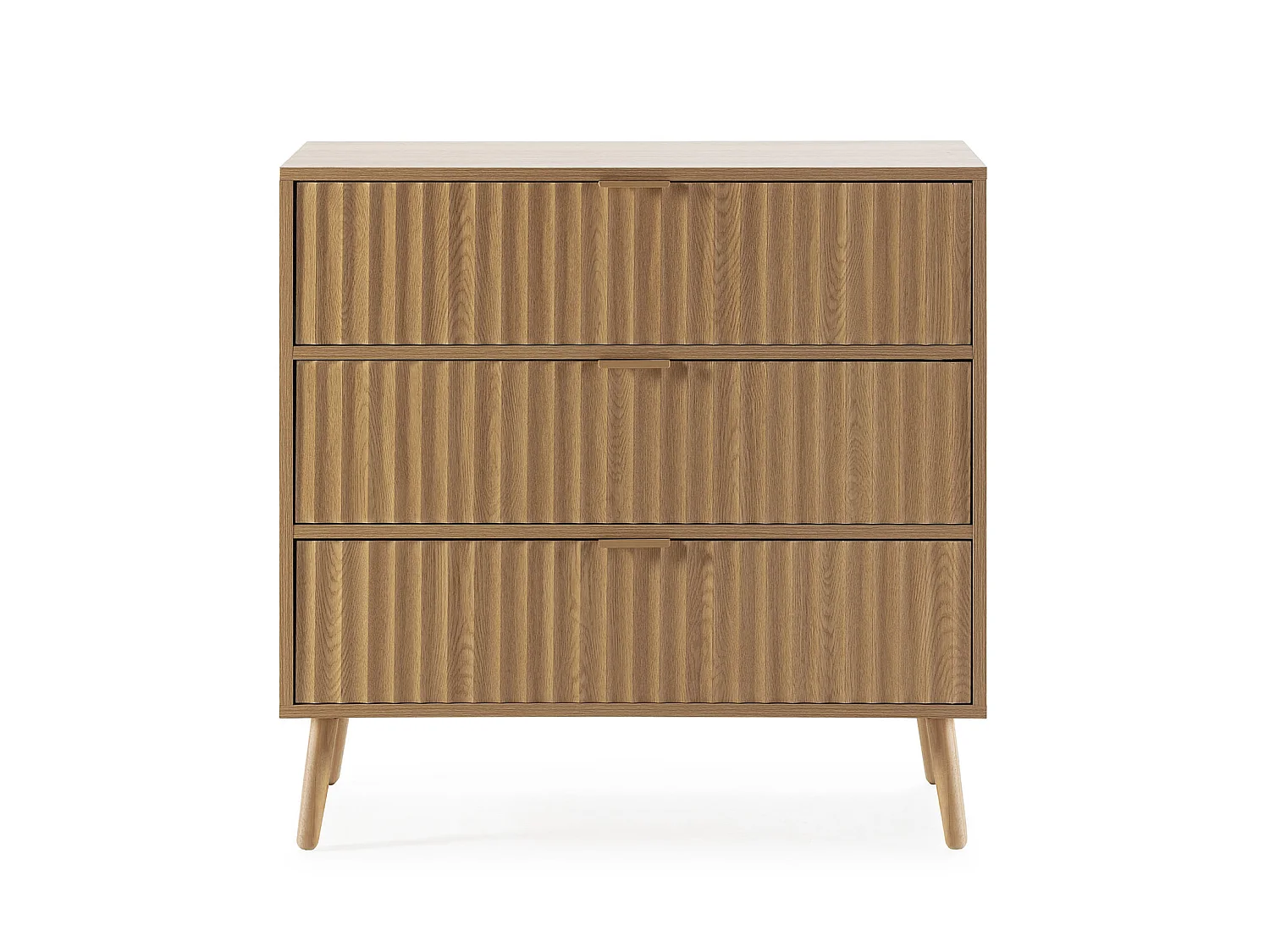 Kommode Kalma 4 Schubladen Schwarz/Eichenfarbe