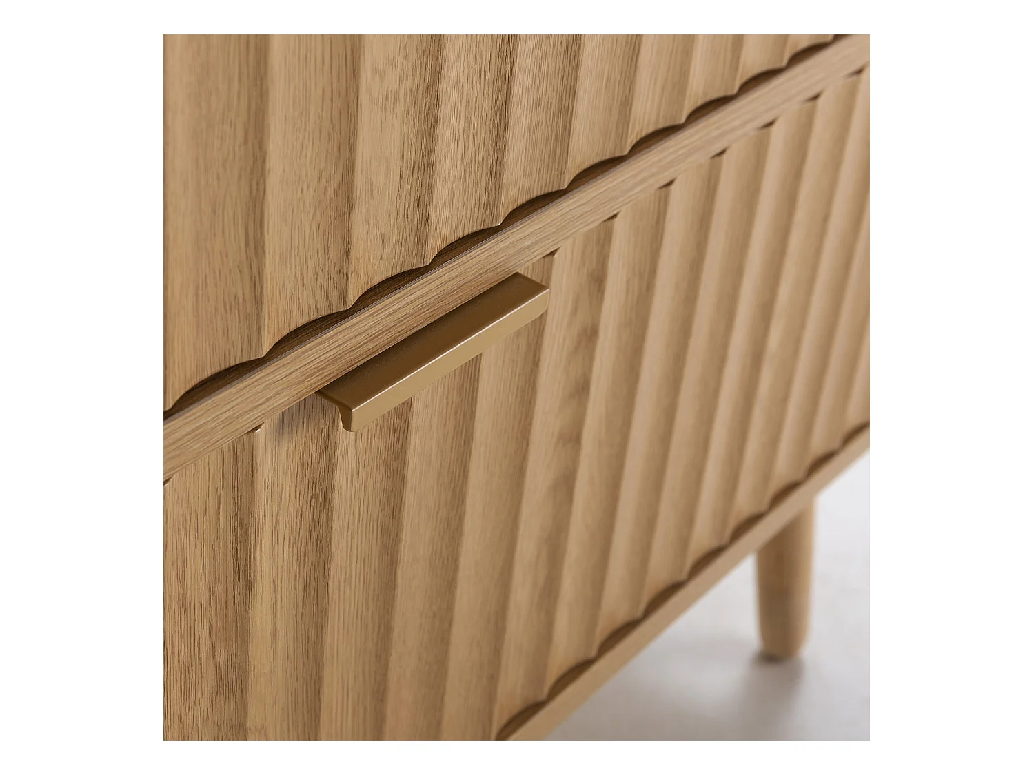 Kommode Kalma 4 Schubladen Schwarz/Eichenfarbe