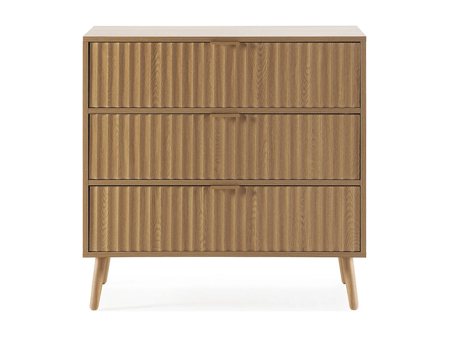 Kommode Kalma 4 Schubladen Schwarz/Eichenfarbe