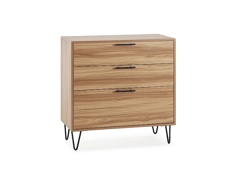 Kommode Lluvia 3 Schubladen Eiche Farbe