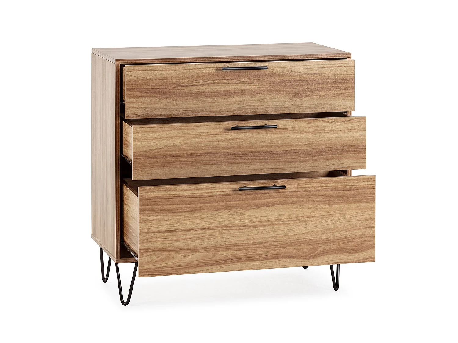 Kommode Lluvia 3 Schubladen Eiche Farbe