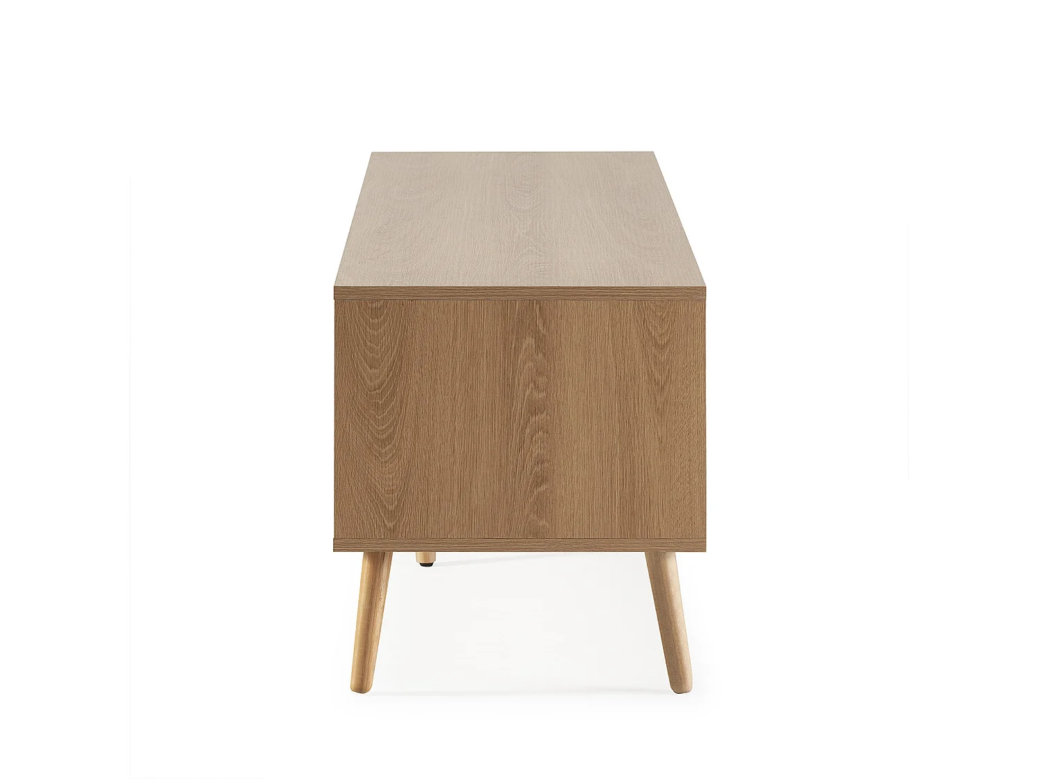 Móvel de TV Lluvia com 4 portas cor carvalho, 160 cm de comprimento.