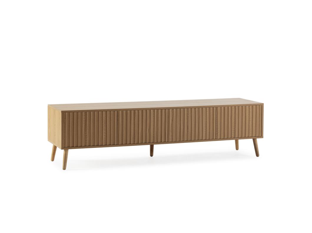 Mueble tv Lluvia 4 puertas color roble, 160 cm largo