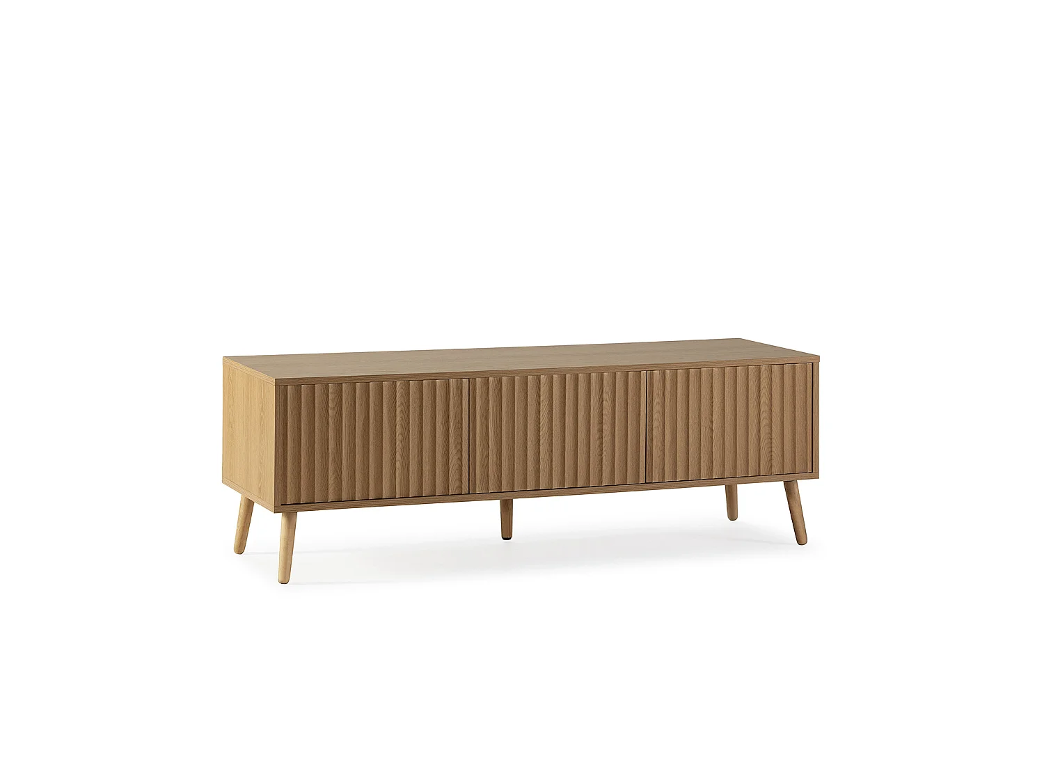 Meuble TV Lluvia 3 portes chêne, longueur 130 cm