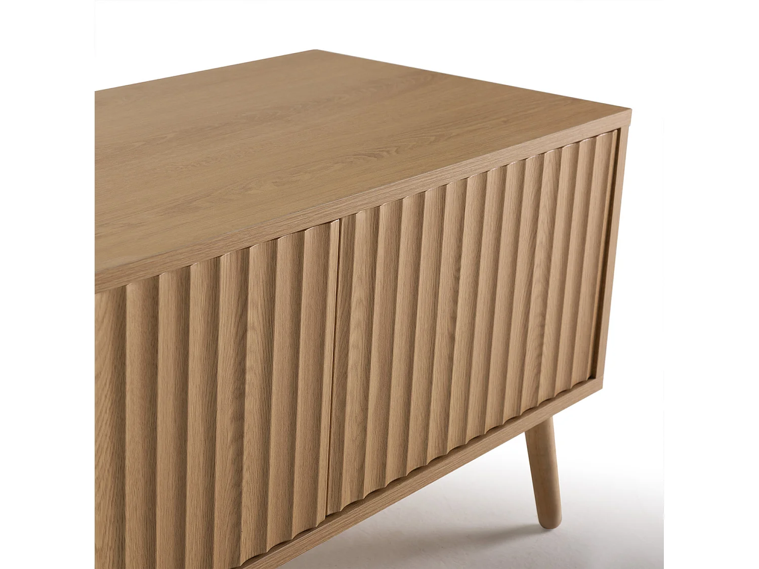 Meuble TV Lluvia 3 portes chêne, longueur 130 cm