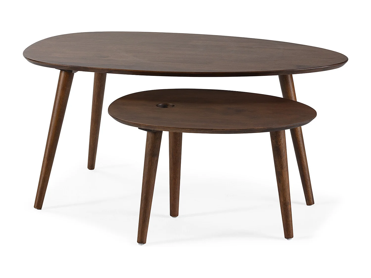 Speltafel Eclipse in walnootkleur, massief hout.