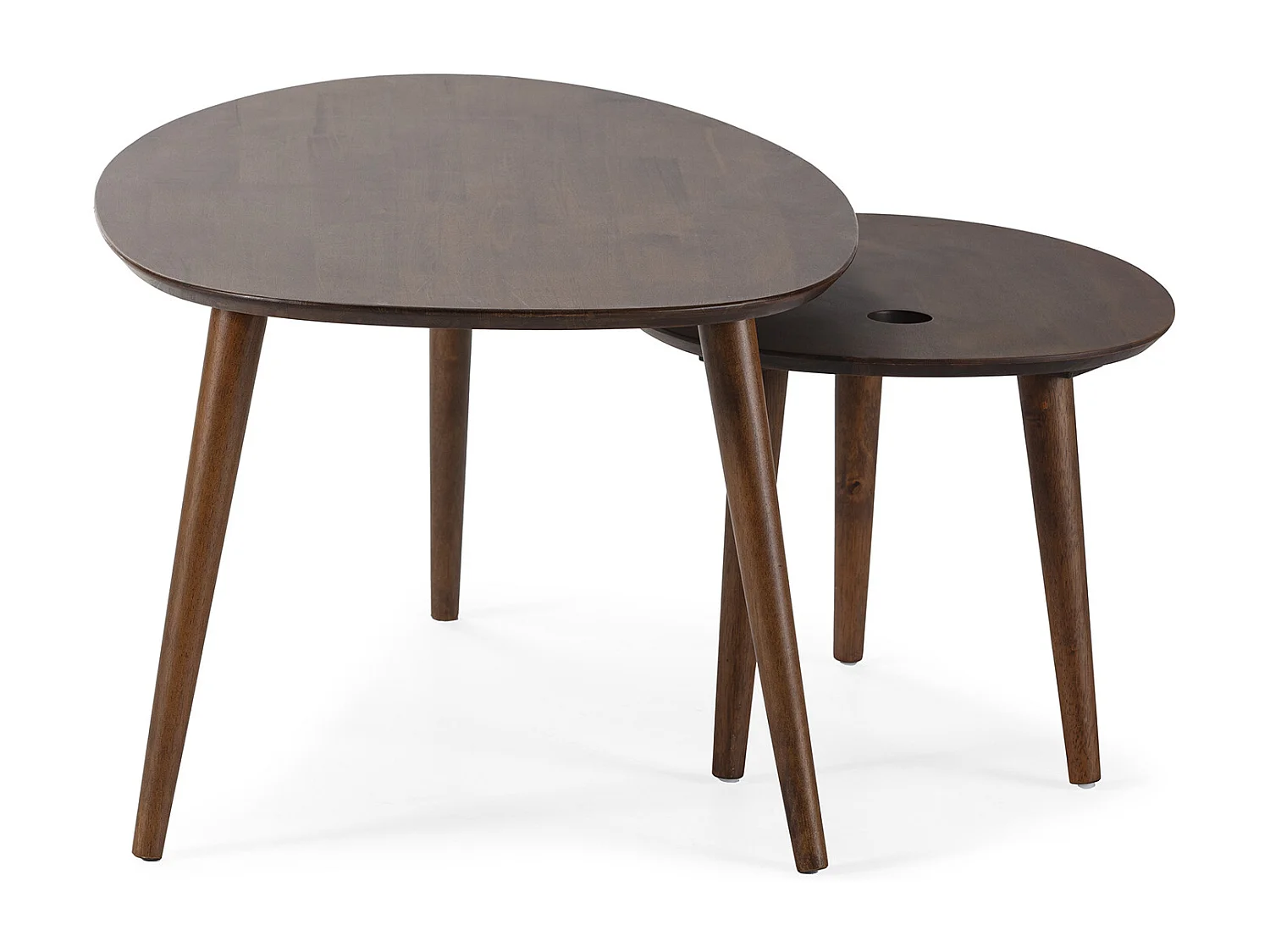 Speltafel Eclipse in walnootkleur, massief hout.