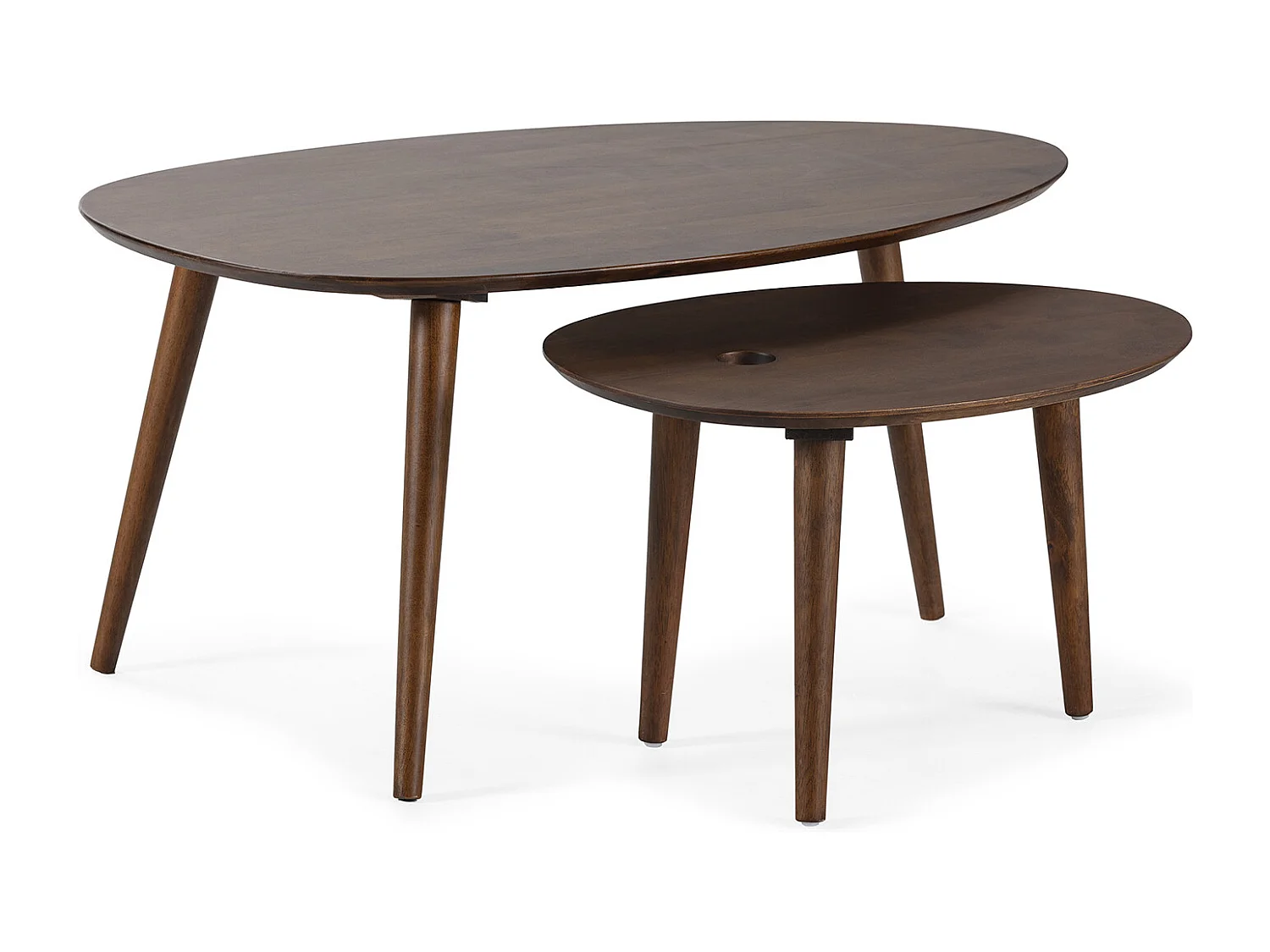 Speltafel Eclipse in walnootkleur, massief hout.