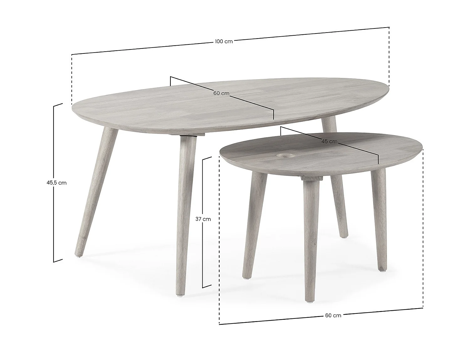 Speltafel Eclipse in walnootkleur, massief hout.