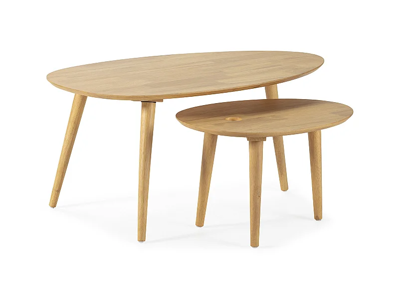 Set Couchtische Eclipse Eichenfarbe