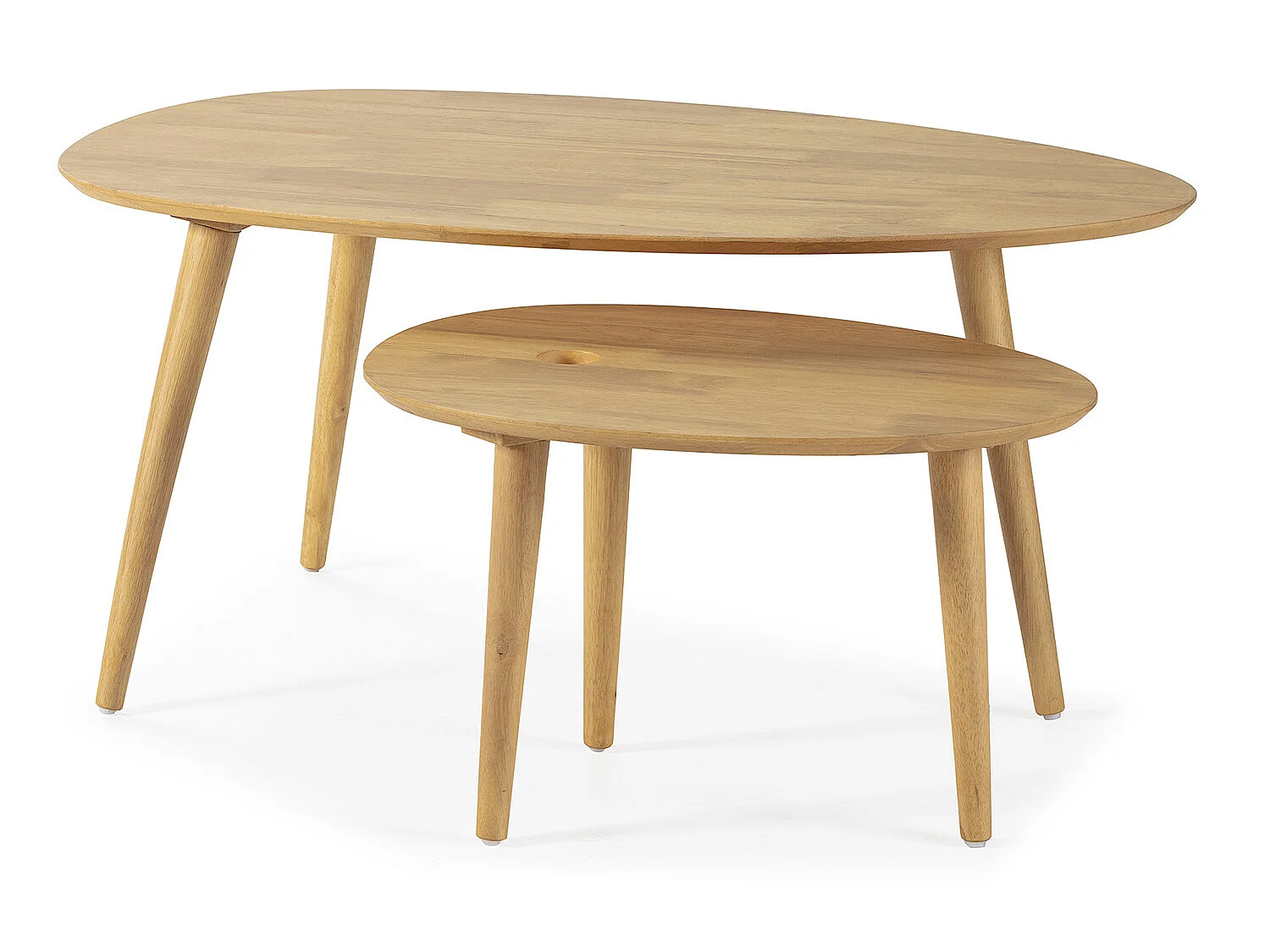 Set de 2 tables basses Eclipse couleur chêne, bois massif