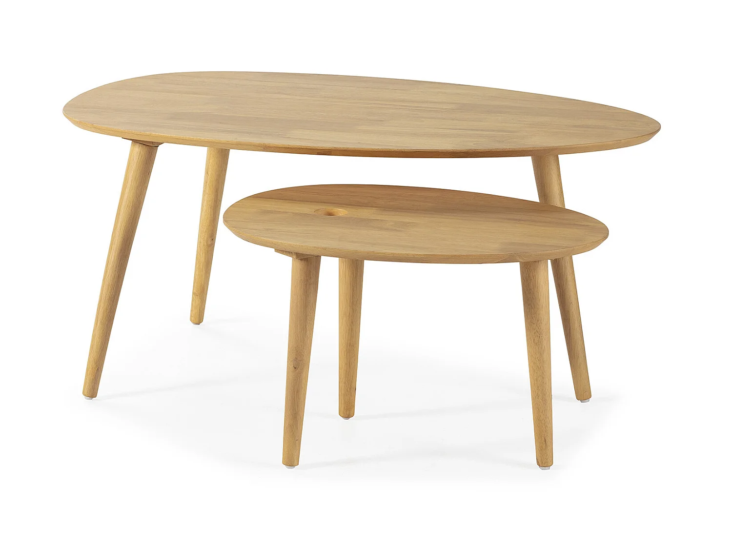 Set de 2 tables basses Eclipse couleur chêne, bois massif