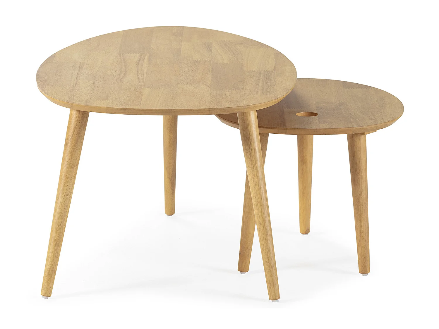 Set de 2 tables basses Eclipse couleur chêne, bois massif