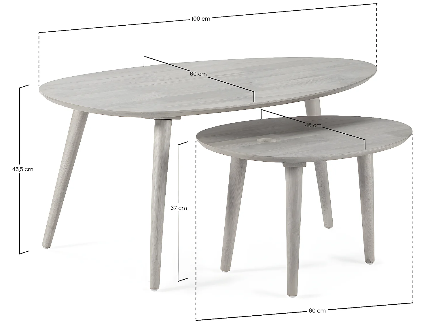 Speltafel Eclipse in eiken kleur, massief hout.