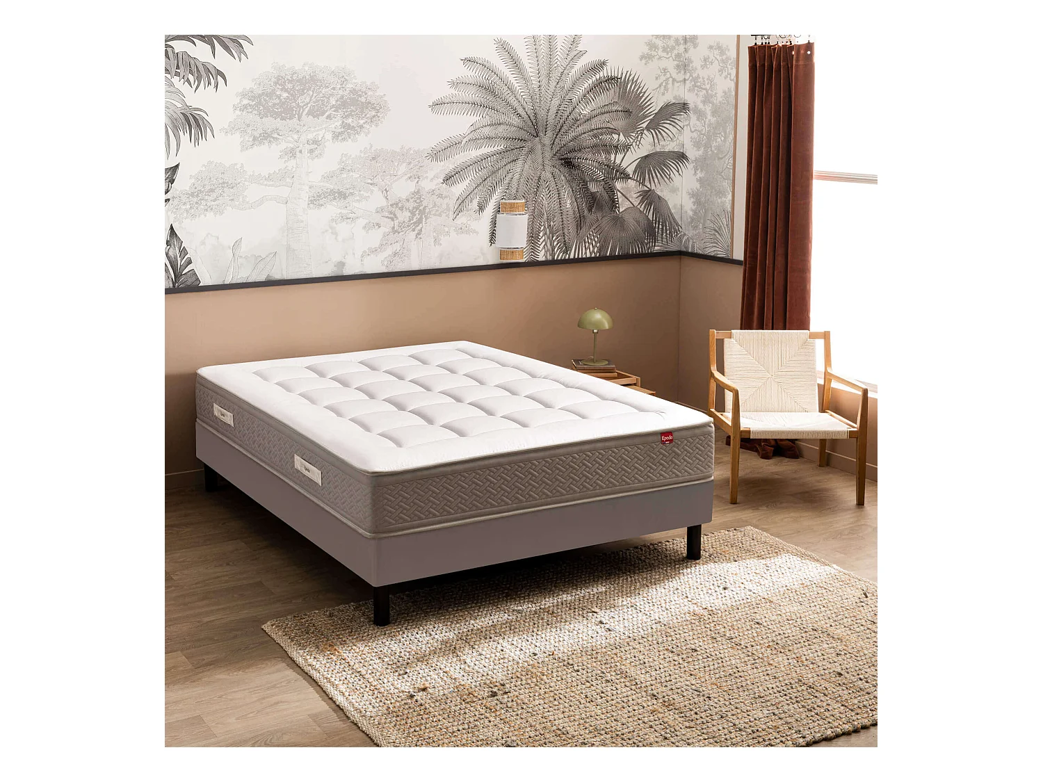 Matelas capitonné Epeda ressorts ensachés, cachemire et soie Le Majestueux 80x190