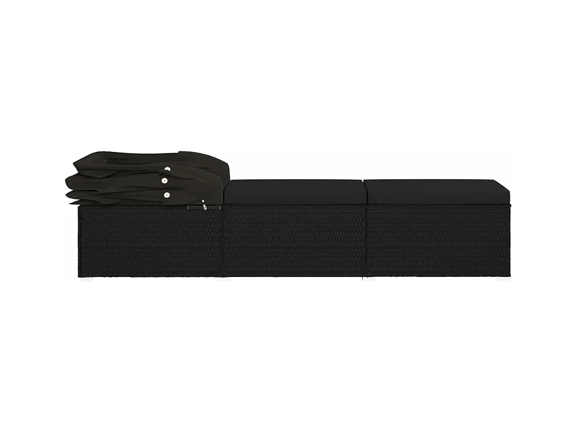 Transat chaise longue bain résine noire 195 x 60 x 110 cm 02_0012275