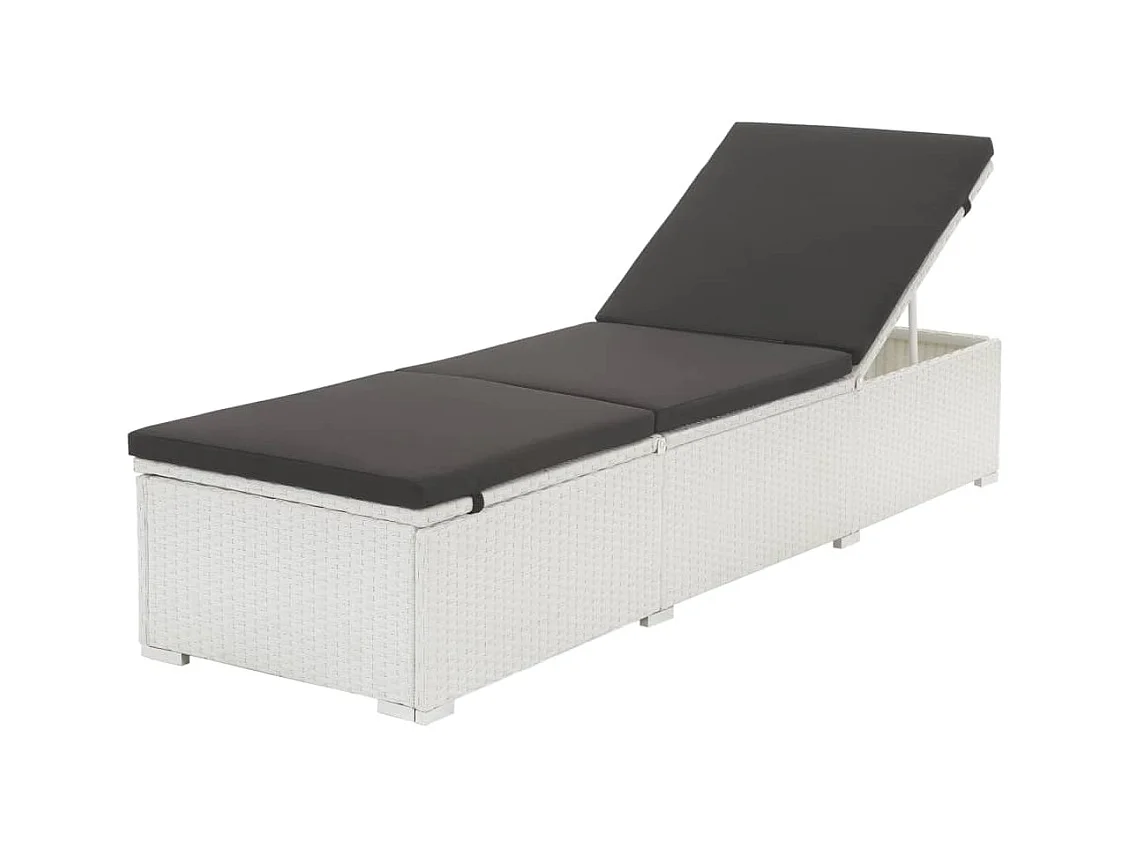 Transat chaise longue bain résine blanche 195 x 60 x 31 cm 02_0012506