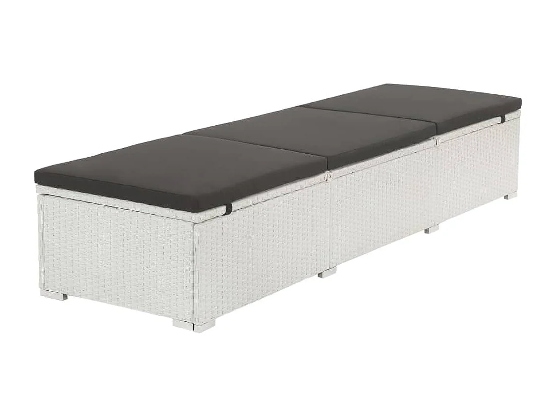 Transat chaise longue bain résine blanche 195 x 60 x 31 cm 02_0012506