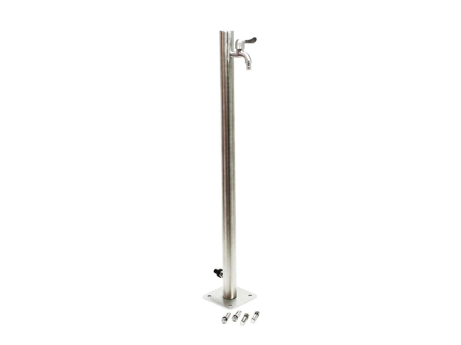 Columna de agua 95,5 cm Punto de agua de acero fino Pozo distribuidor de agua redondo para jardín 16_0002383