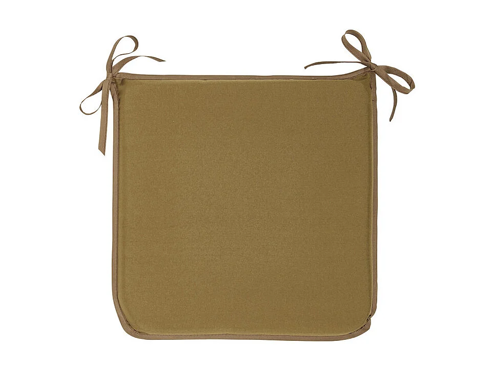 Coussin de chaise en tissu 100% polyester et rempli d'une base en mousse. Bronze