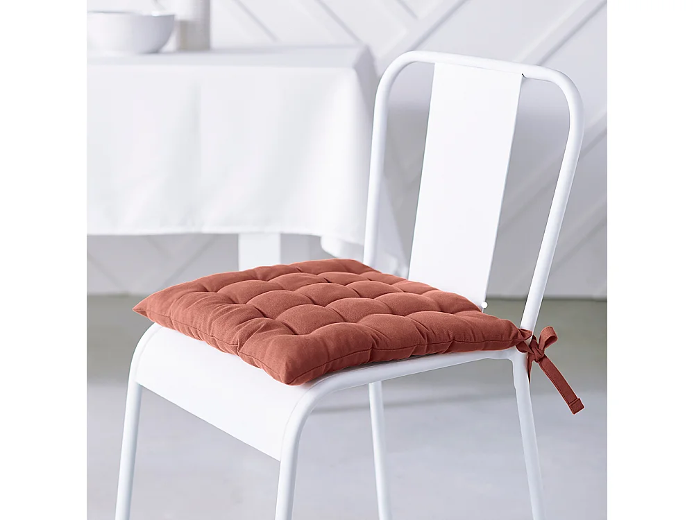 Cojín de silla de tejido de algodón y relleno de fibra hueca siliconada. Caldera