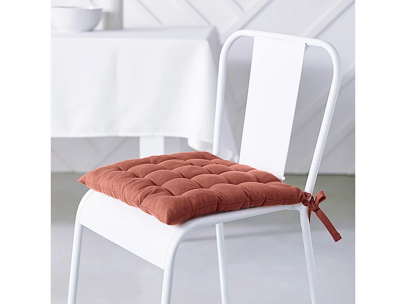 Cojín de silla de tejido de algodón y relleno de fibra hueca siliconada. Caldera