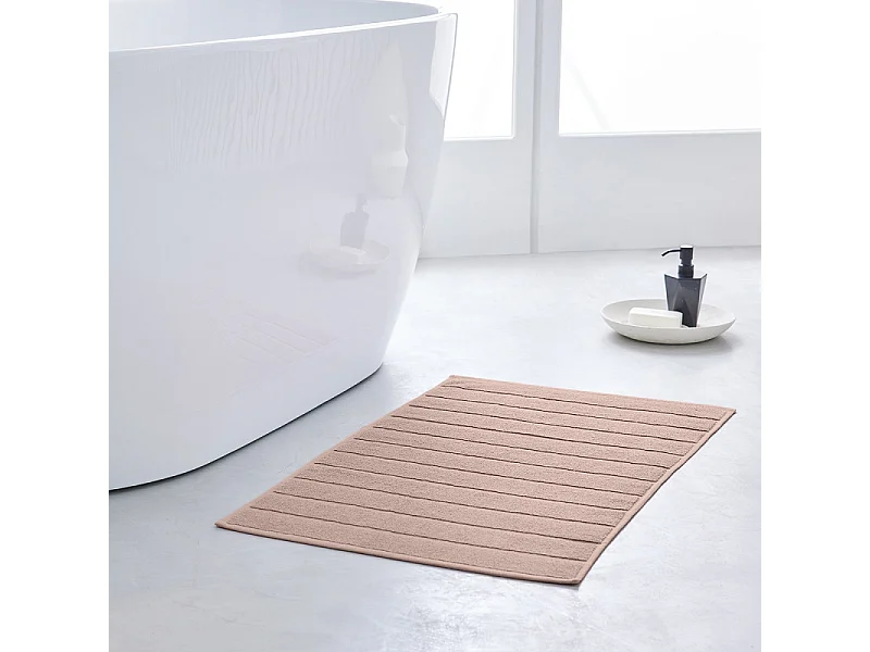 Tapis de bain 100% coton, 700 grammes m2.Rose