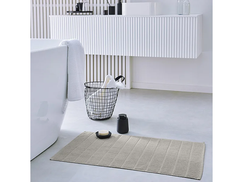 Tapis de bain 100% coton, 700 grammes m2. Beige