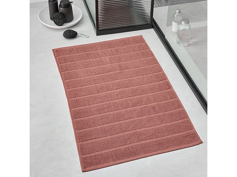 Tapis de bain 100% coton, 700 grammes m2.Terre cuite