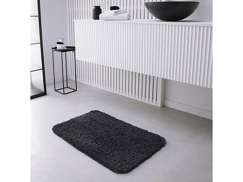 100% polyester getufte pool design badmat, 1400 gram m2. Houtskool