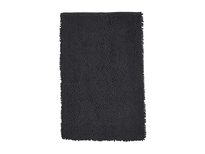 Tapis de bain 100% polyester avec design bigoudis, 1700 grammes m2 Charcoal