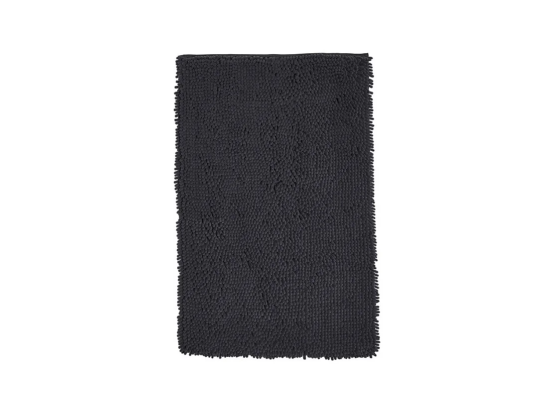 Tapis de bain 100% polyester avec design bigoudis, 1700 grammes m2 Charcoal