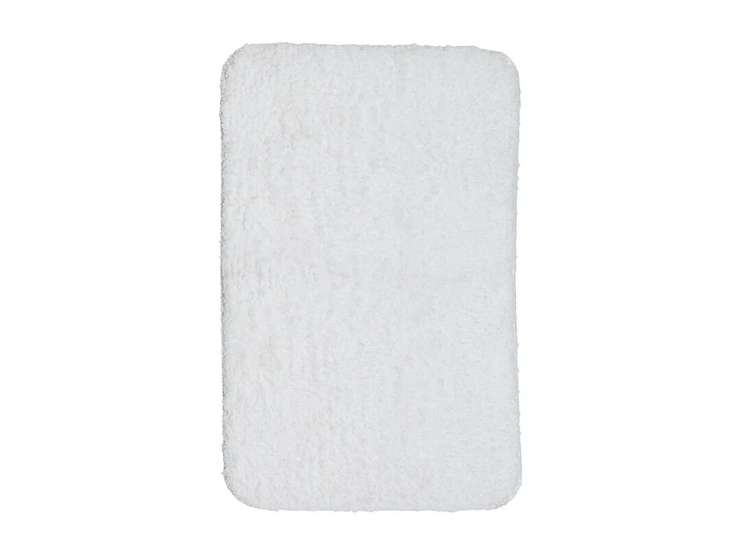 Tapis de bain 100% polyester design poil tufté, 1400 grammes m2.Blanc