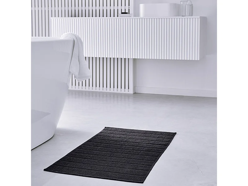 Alfombra de baño 100% algodón, 700 gramos m2.Carbón