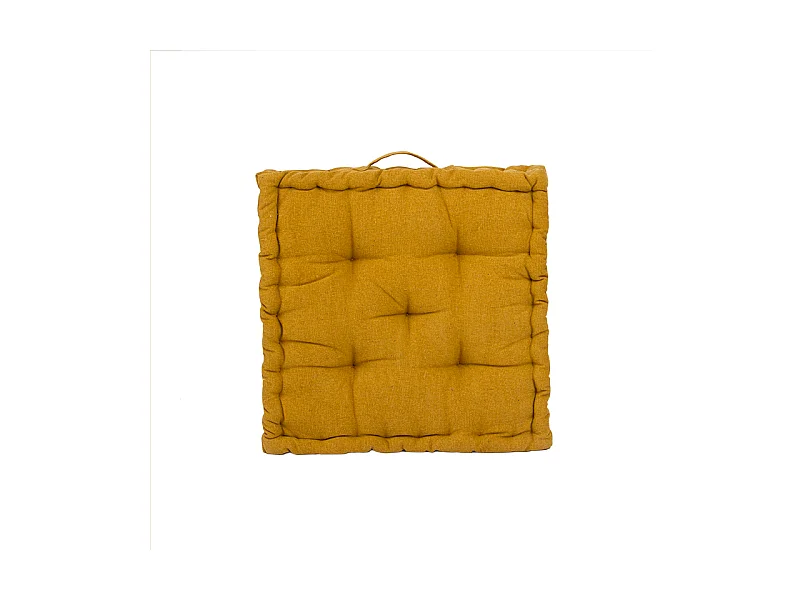 Palette ou coussin de sol 100% coton 55x55 Moutarde