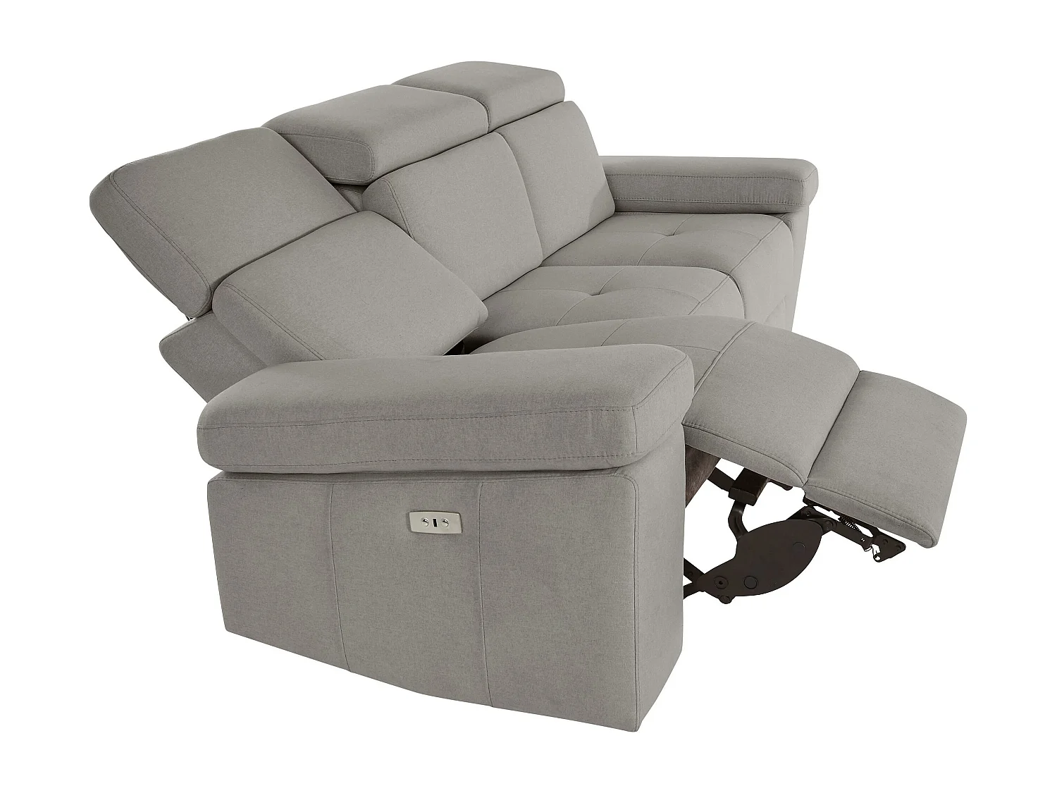 Rayland | Fauteuil relax 3 places électrique en tissu Sunday gris