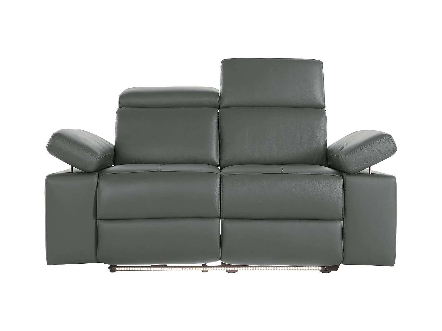 Rayland | Fauteuil inclinable 2 places électrique en cuir et PU gris