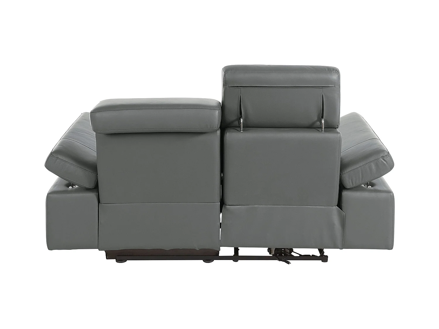 Rayland | Fauteuil inclinable 2 places électrique en cuir et PU gris