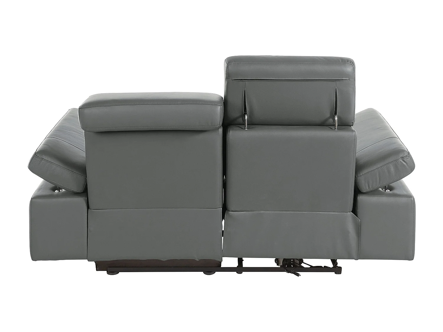 Rayland | Fauteuil inclinable 2 places électrique en cuir et PU gris