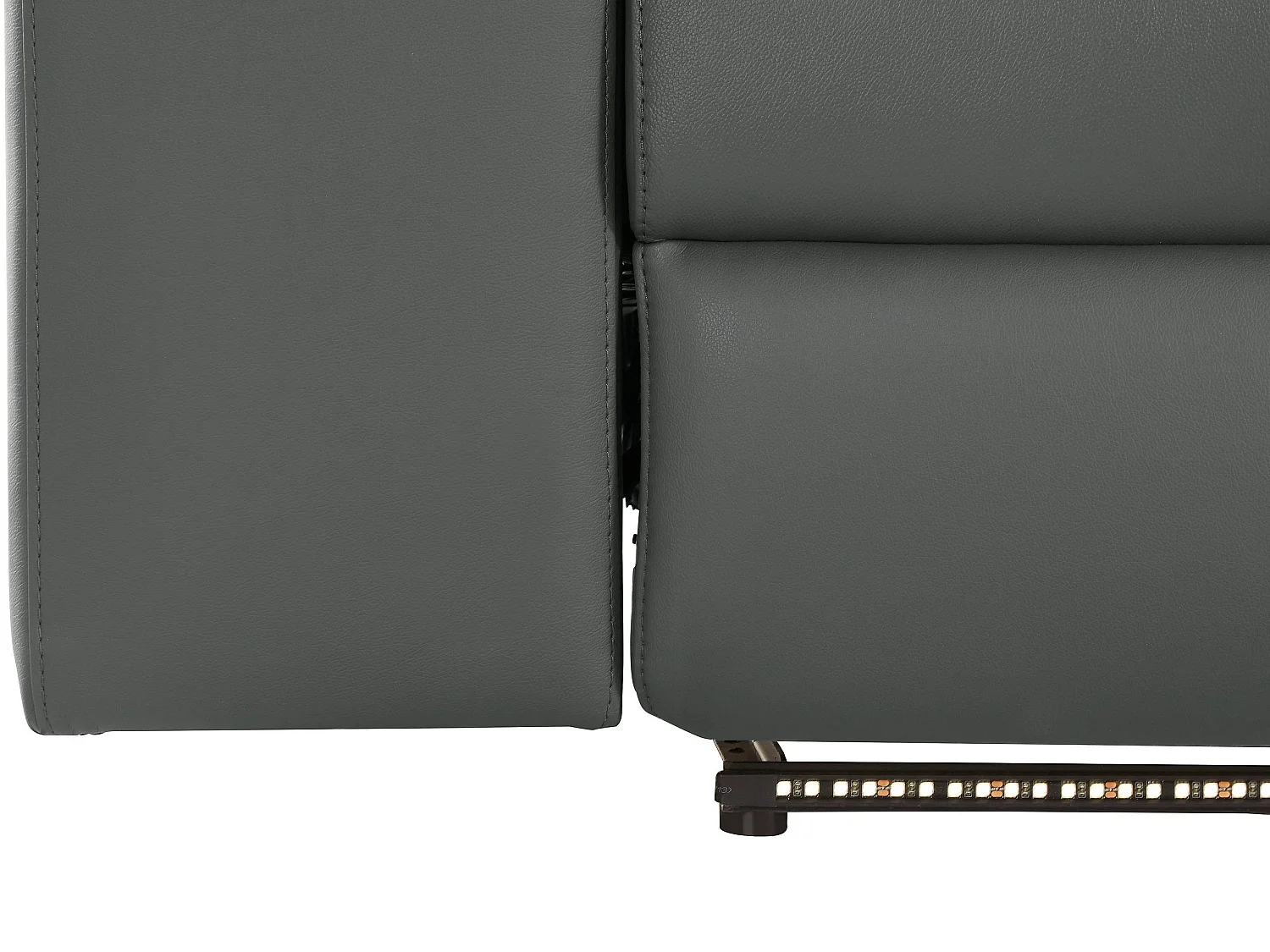 Rayland | Fauteuil inclinable 2 places électrique en cuir et PU gris