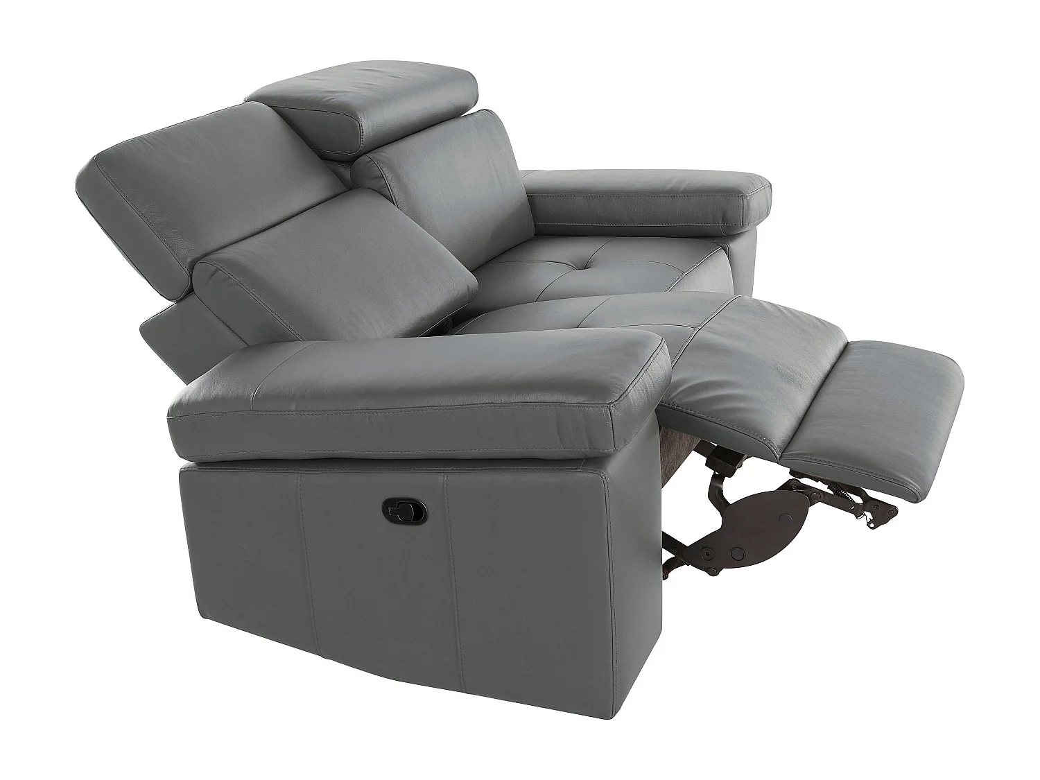 Rayland | Fauteuil inclinable 2 places électrique en cuir et PU gris