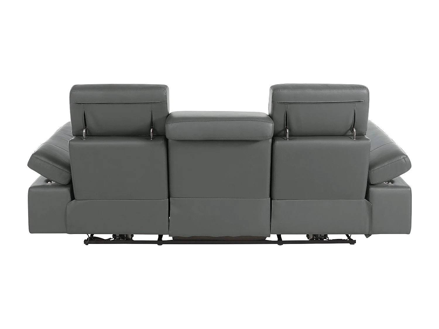 Rayland | Fauteuil inclinable 3 places électrique en cuir et PU gris