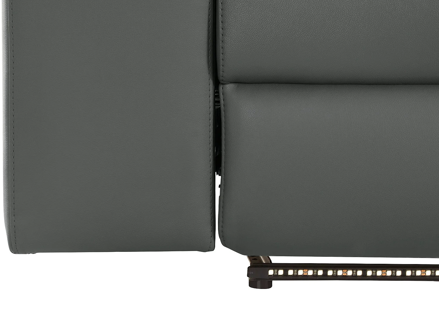 Rayland | Fauteuil inclinable 3 places électrique en cuir et PU gris