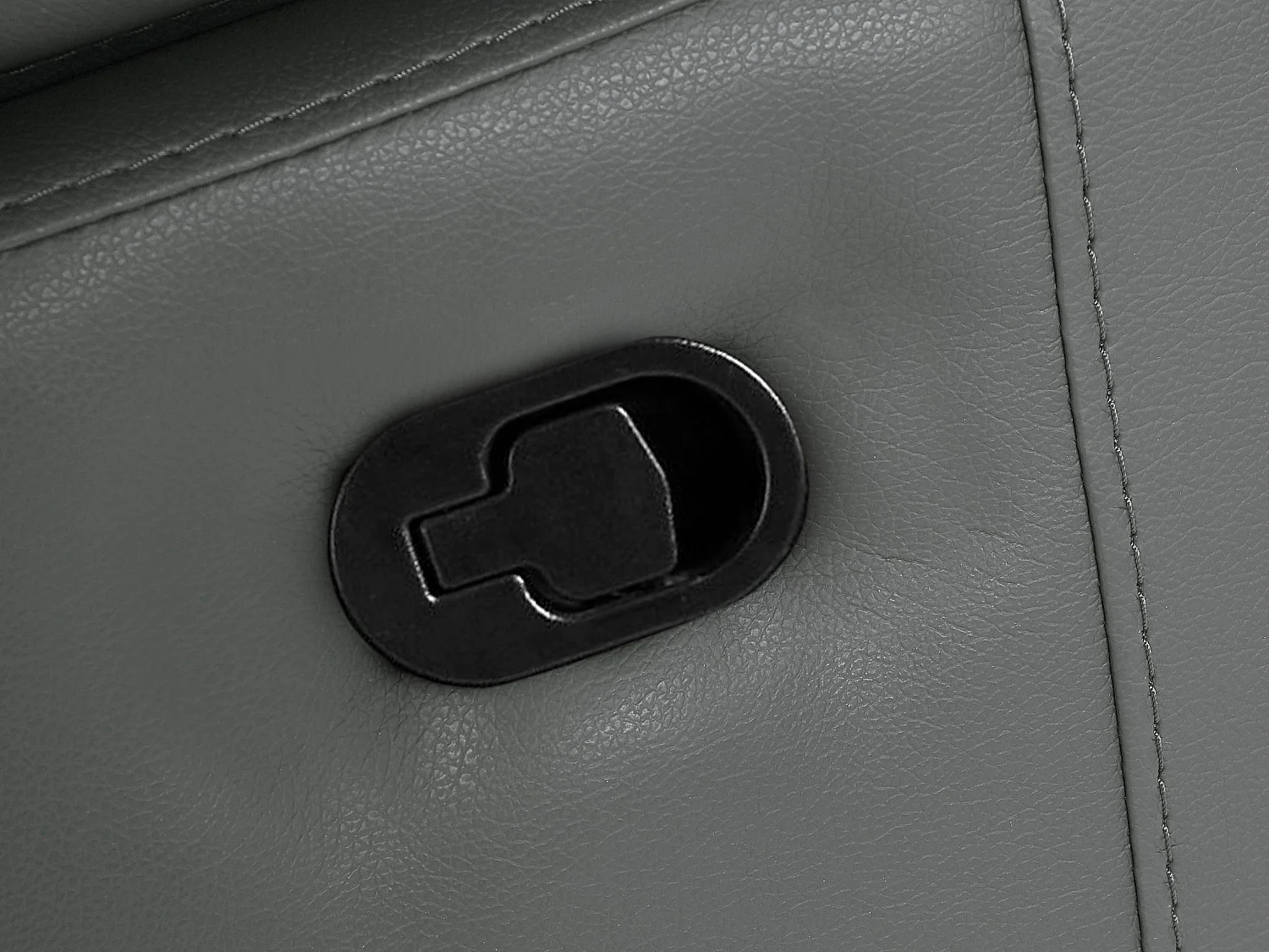 Rayland | Fauteuil inclinable 3 places électrique en cuir et PU gris