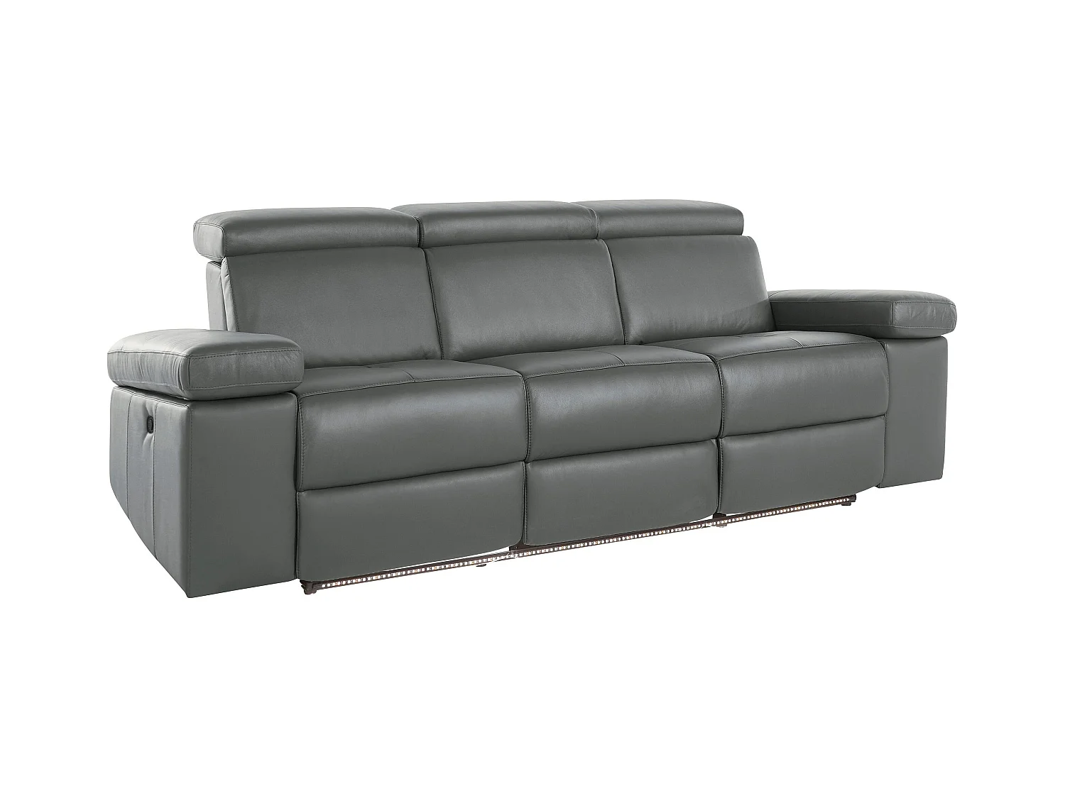 Rayland | Bank 3-zits elektrisch grijs leer/PU