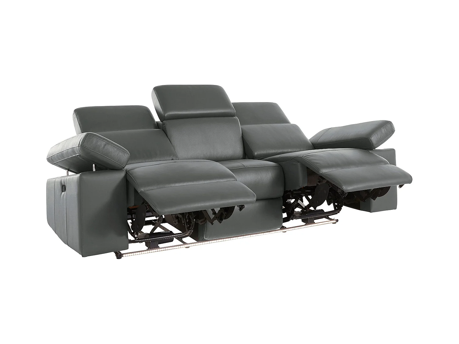 Rayland | Bank 3-zits elektrisch grijs leer/PU