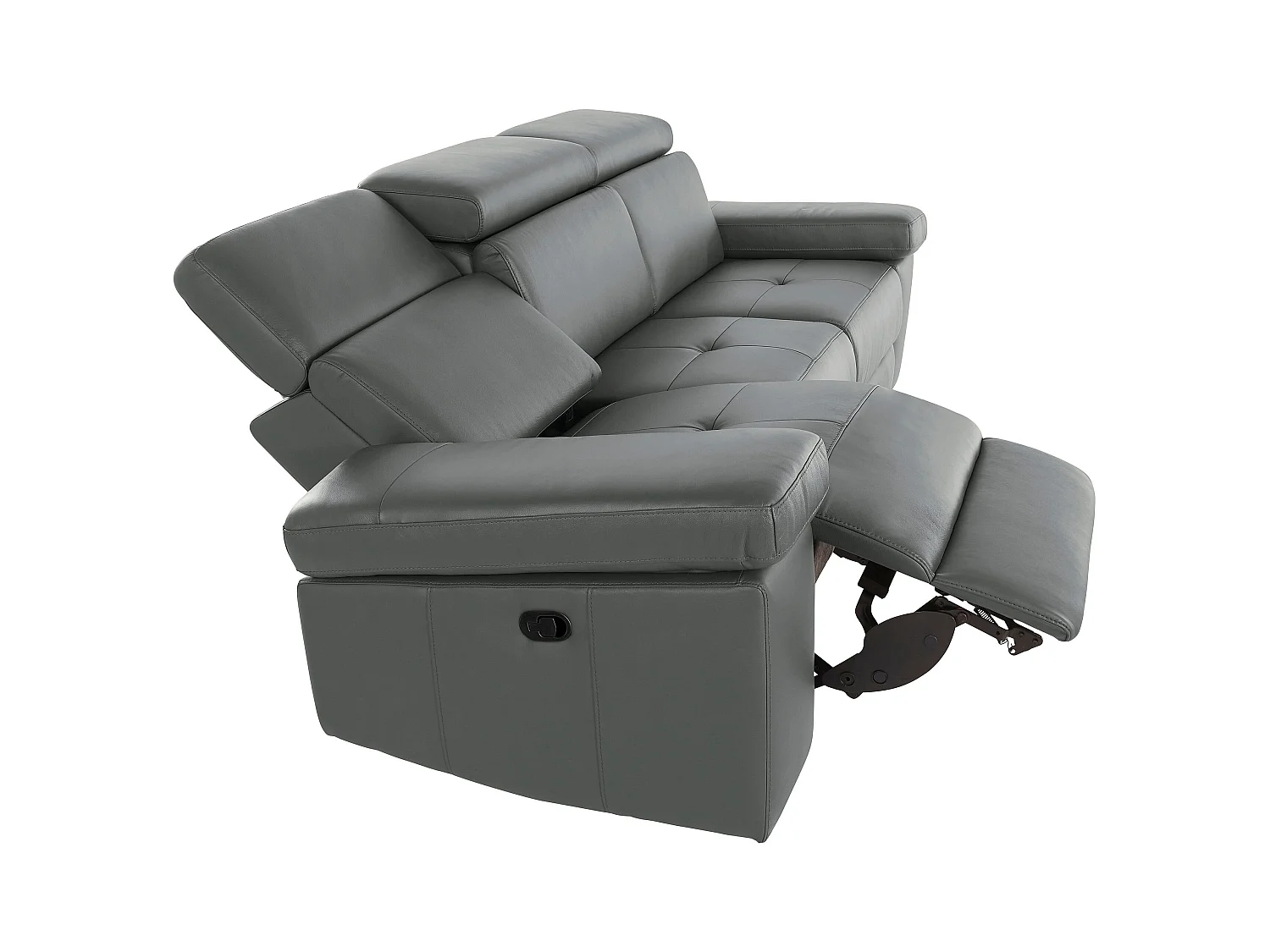 Rayland | Bank 3-zits elektrisch grijs leer/PU